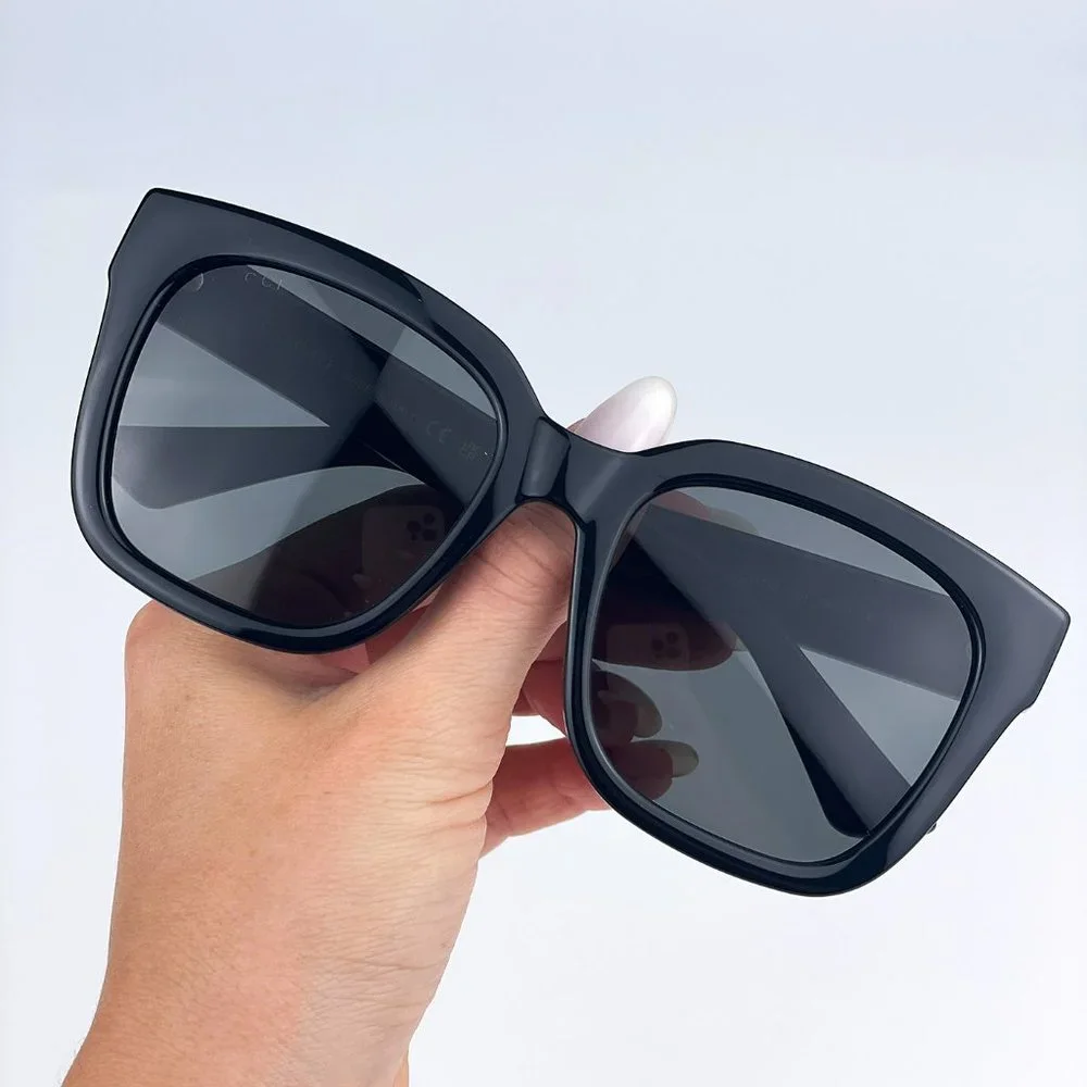 Gucci GG1338S 001 Sunglasses Black Green Grey Square Women